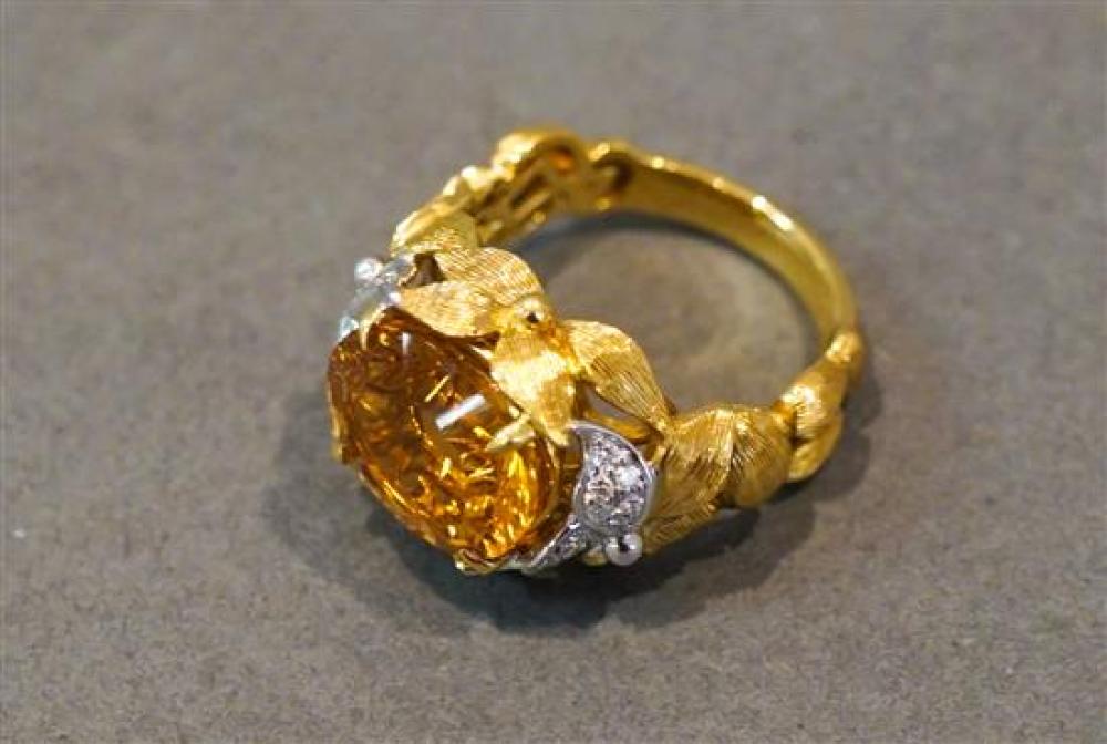 18 KARAT YELLOW GOLD CITRINE AND 320dba