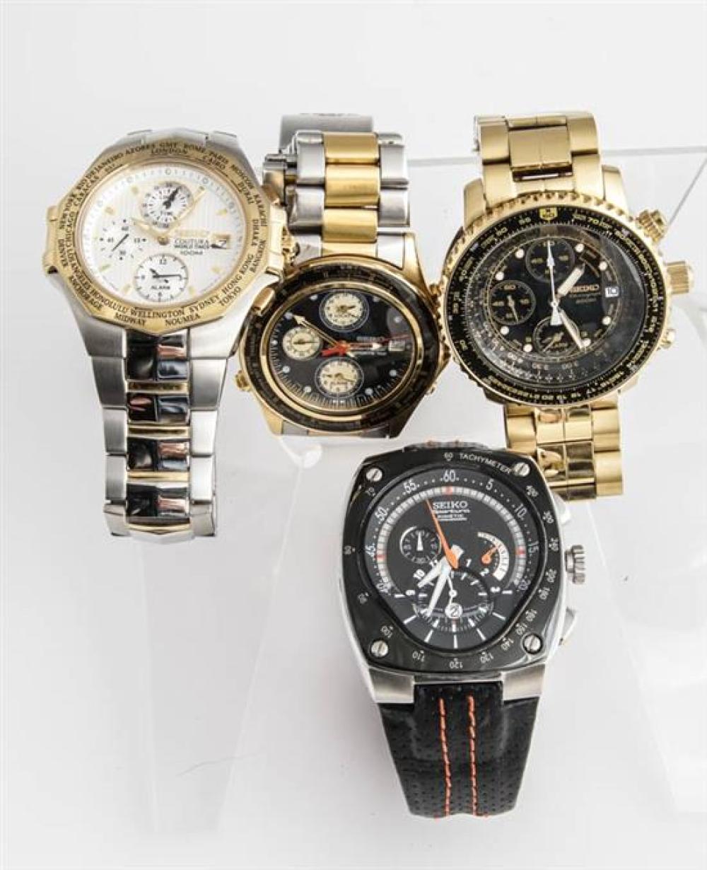 FOUR SEIKO WRISTWATCHESFour Seiko Wristwatches,