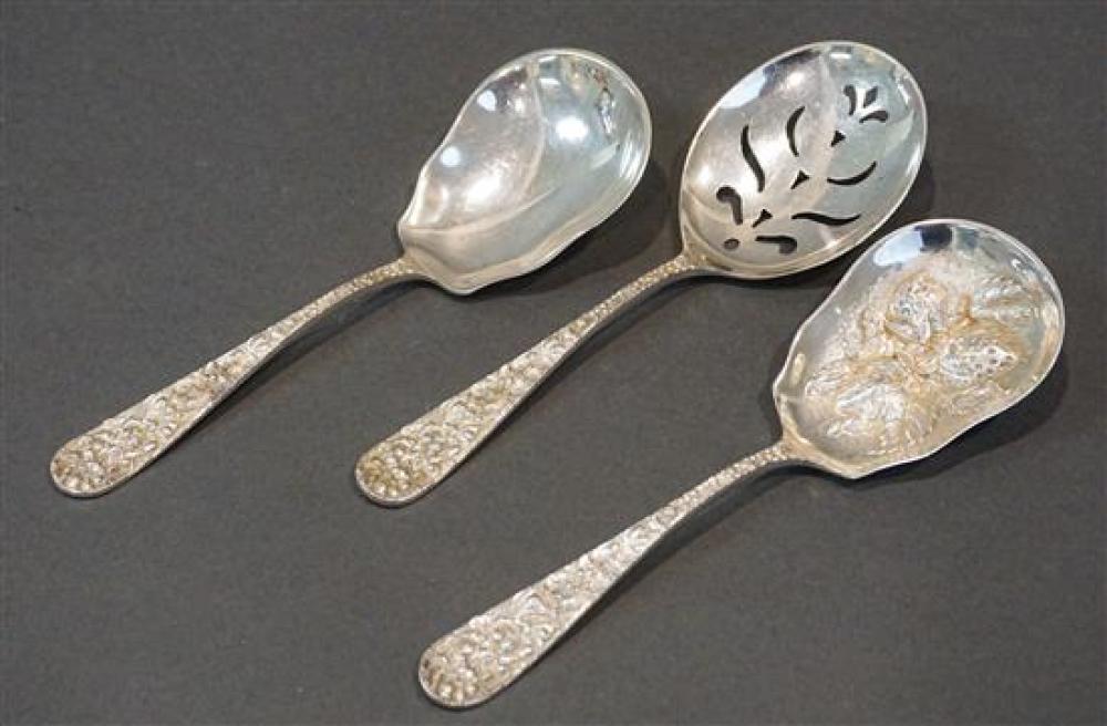 THREE STIEFF REPOUSSE STERLING