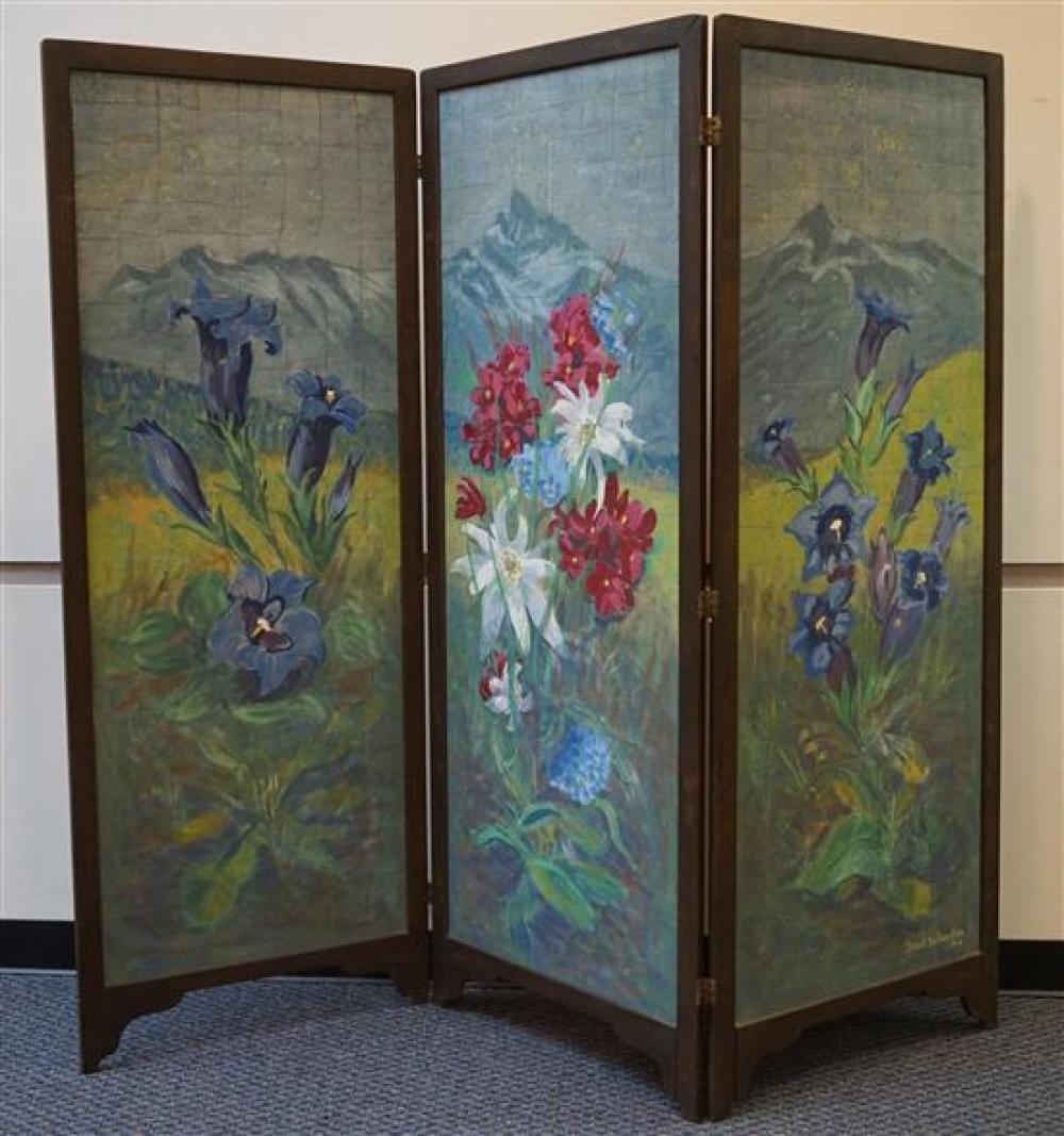 JEAN SCHWECKLER THREE PANEL PAINTED 320e2f