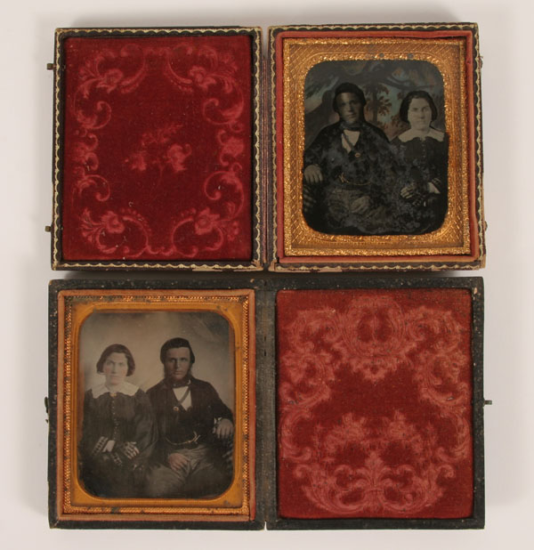 Two ambrotypes depicting the same