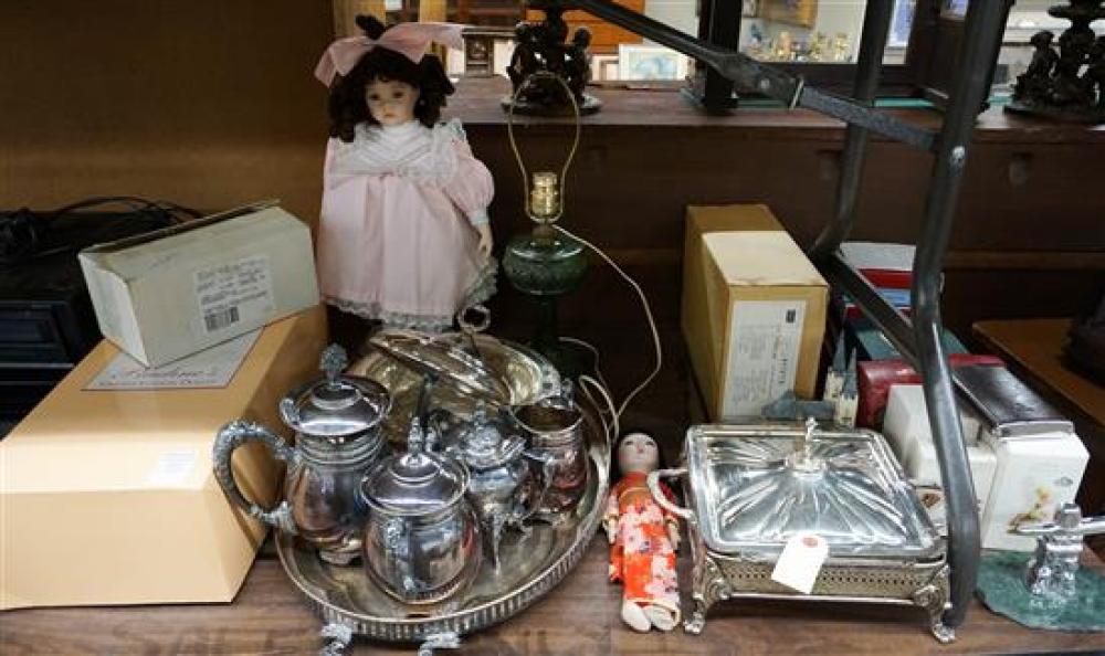 VICTORIAN SILVER PLATE FOUR-PIECE TEA