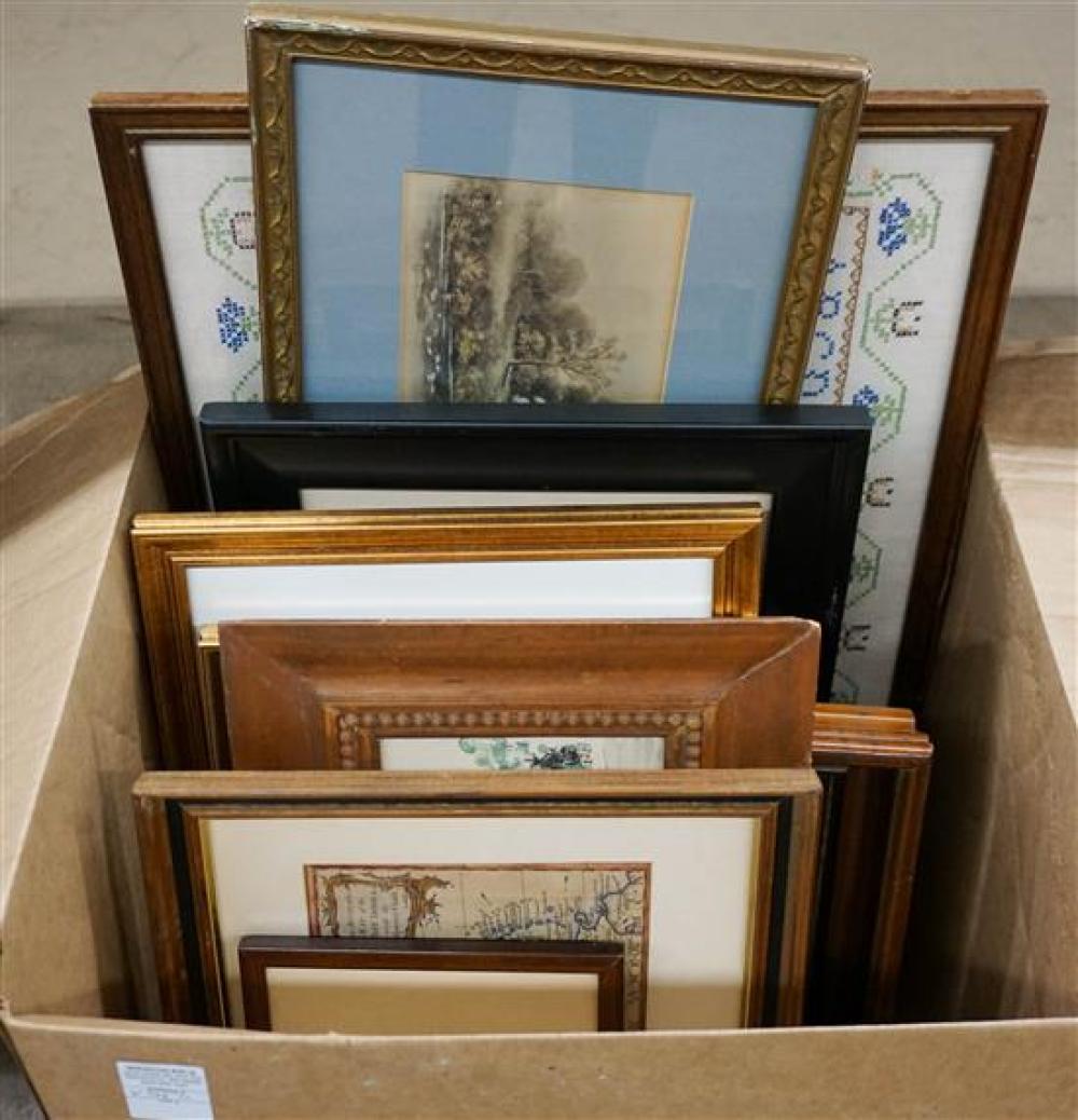 BOX WITH FIFTEEN ASSORTED FRAMED 320ebb