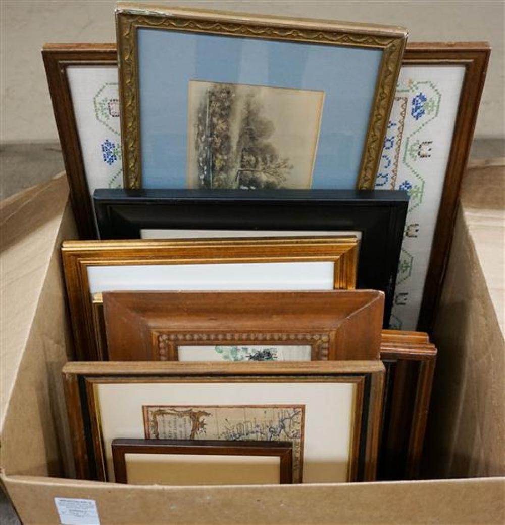 BOX WITH FIFTEEN ASSORTED FRAMED