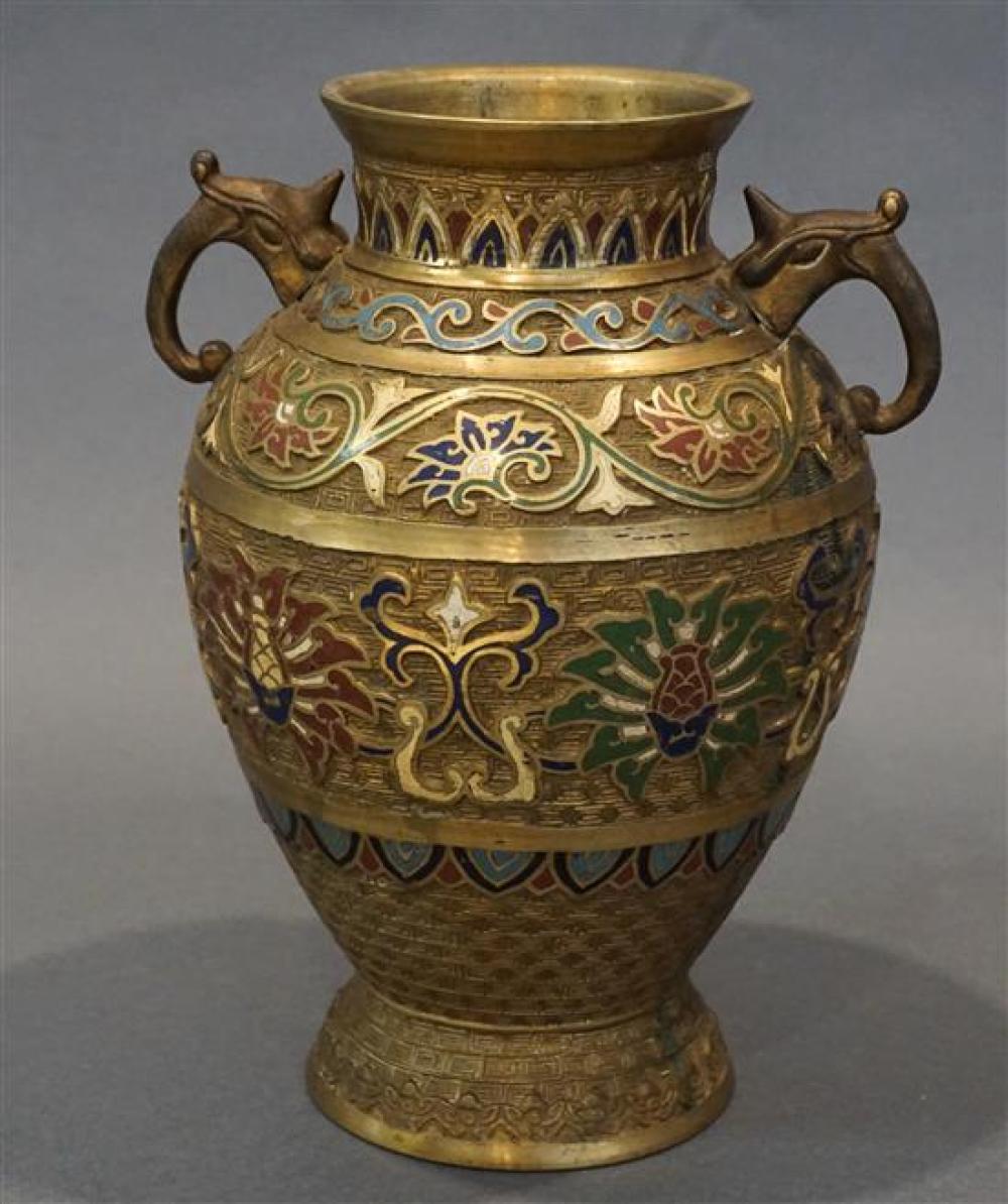 CHINESE CHAMPLEVE ENAMEL VASE,