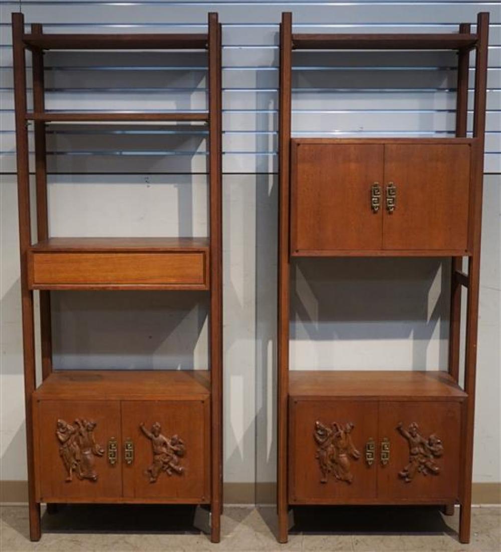CHINESE TEAK TWO PART WALL UNIT  320eff