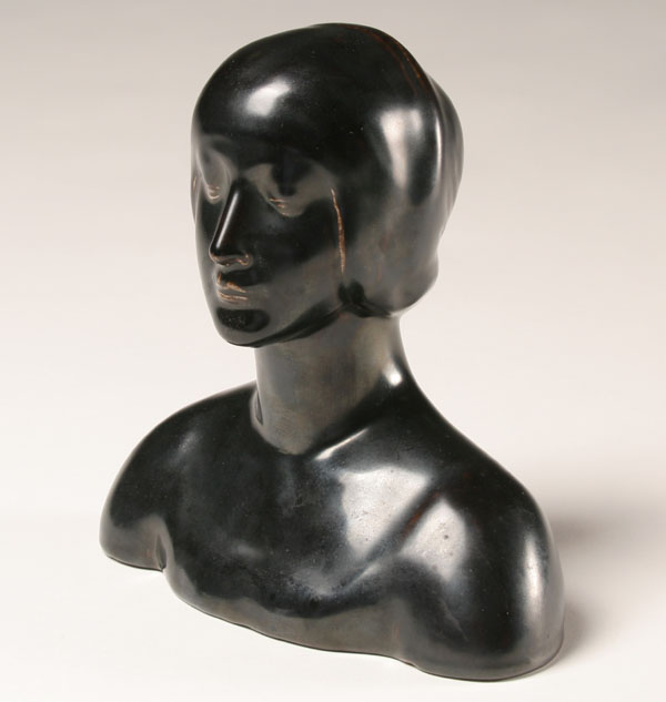 Rookwood bust of a woman with gunmetal 50183