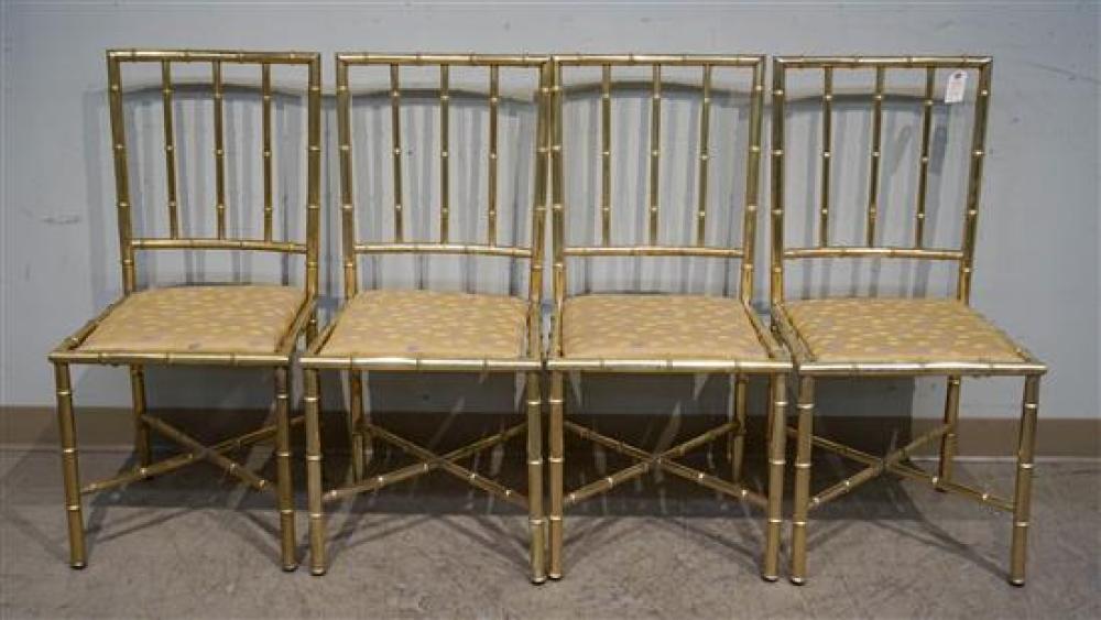 FOUR BRASS MUSIC ROOM CHAIRSFour