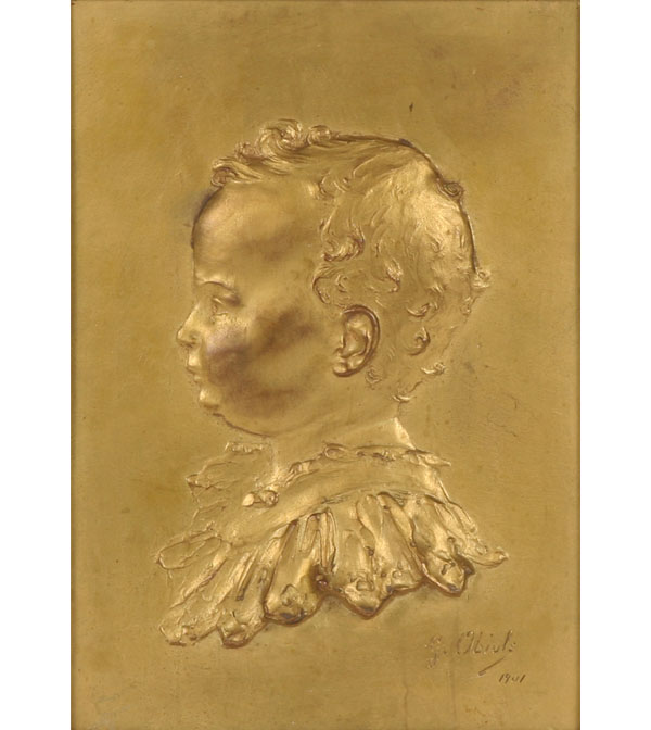 Gustav Obiols bronze plaque casting 50185