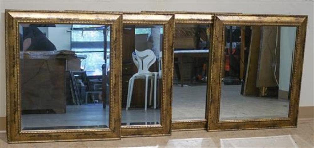 FOUR CONTEMPORARY GILT FRAME BEVEL