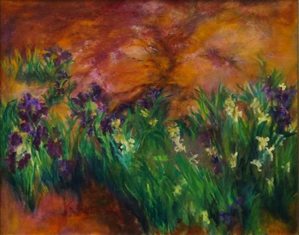 LENN KANENSON, IRIS GARDEN, ACRYLIC