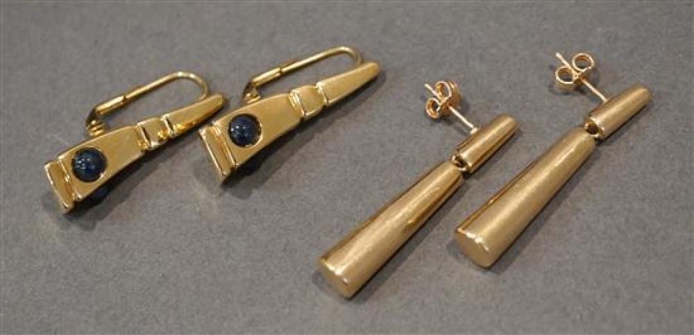 TWO PAIRS OF 14 KARAT YELLOW GOLD 320faf