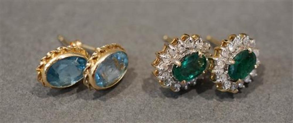 PAIR OF 14 KARAT YELLOW GOLD EMERALD 320fb5