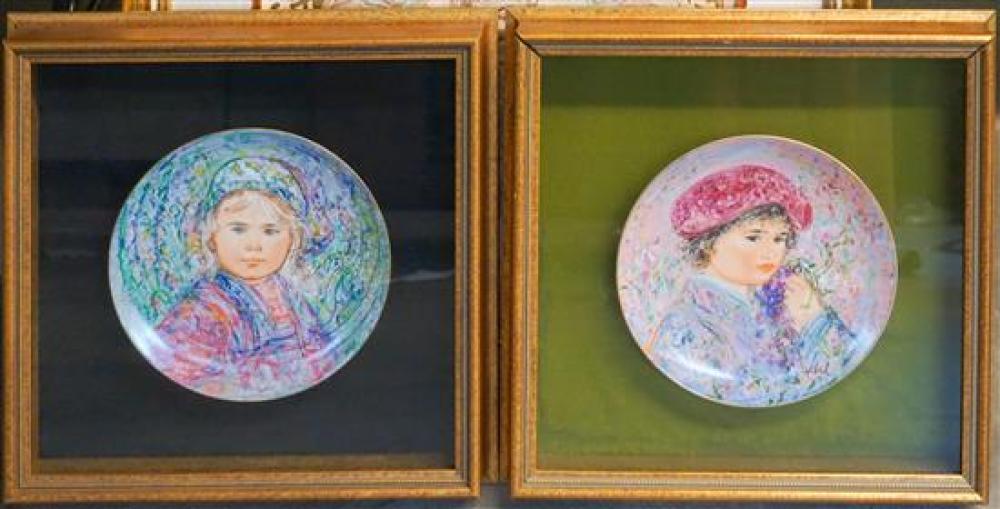 PAIR OF FRAMED EDNA HIBEL PORCELAIN