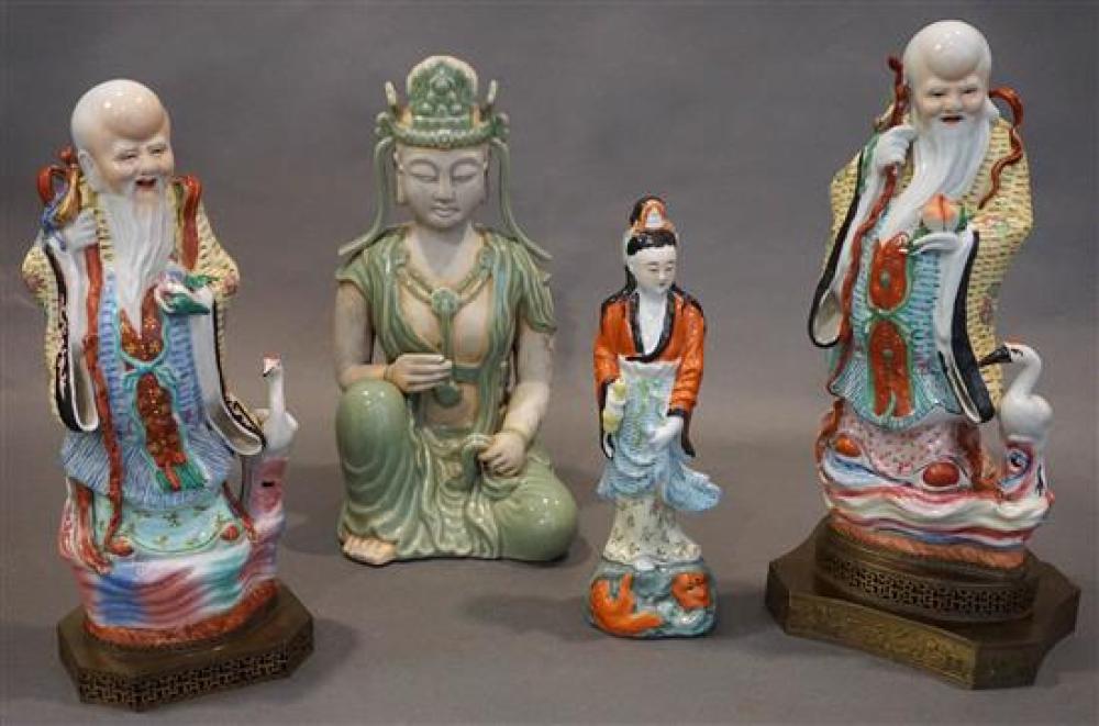 FOUR CHINESE PORCELAIN FIGURES OF IMMORTALSFour