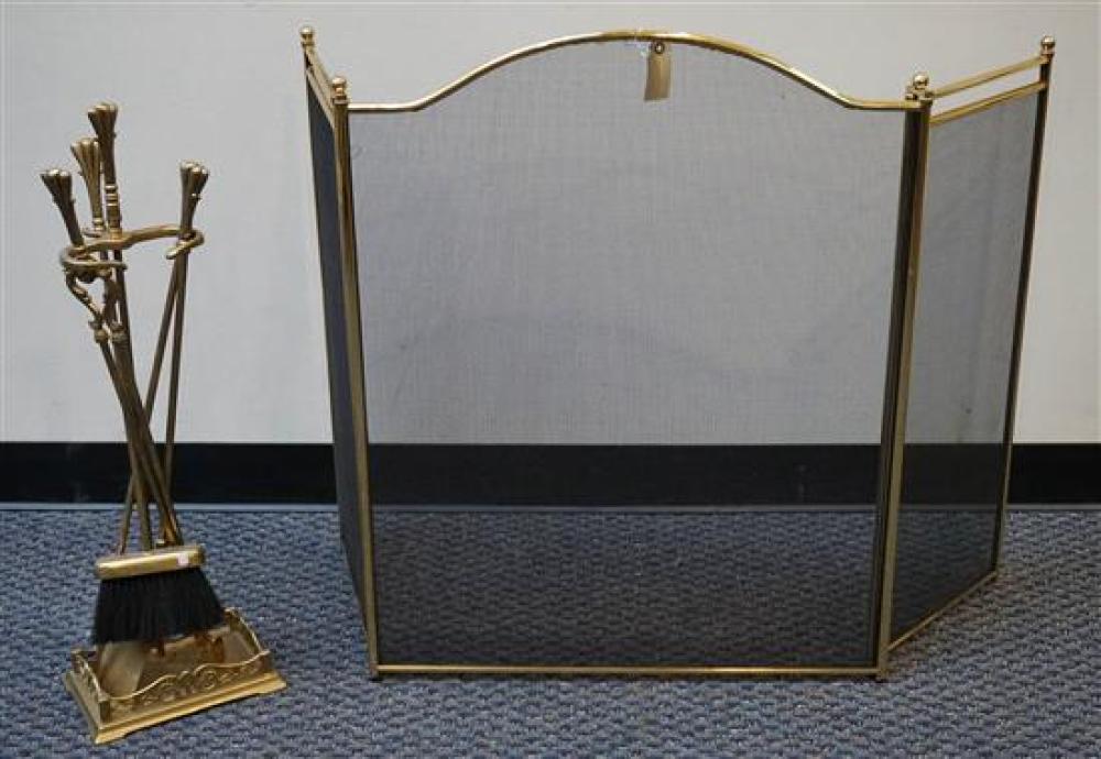 BRASS FIRE TOOL STAND WITH FOUR