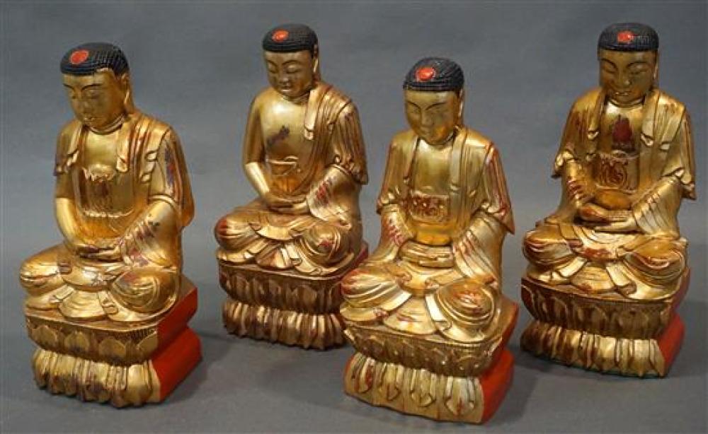 FOUR CHINESE GILTWOOD FIGURES OF 321079