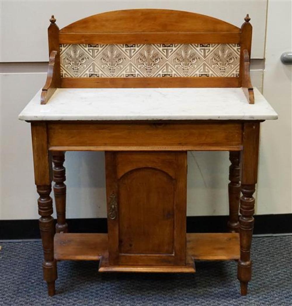 VICTORIAN WALNUT MARBLE TOP WASH