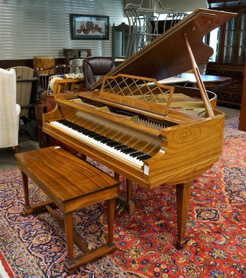 KIMBALL WALNUT BABY GRAND PIANO AND