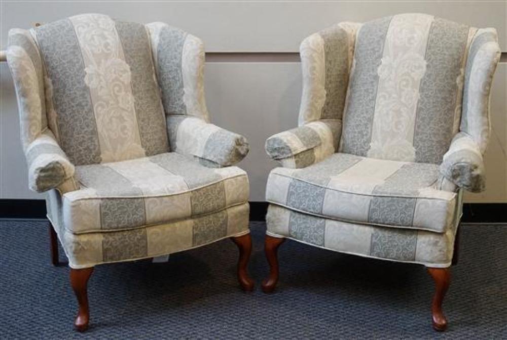 PAIR OF QUEEN ANNE STYLE UPHOLSTERED 3210f9