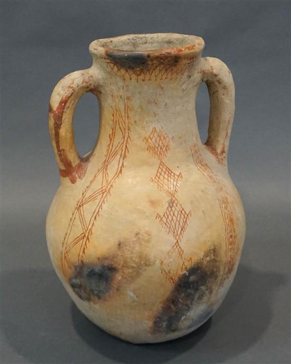 GRECIAN STYLE POTTERY VESSEL, HEIGHT:
