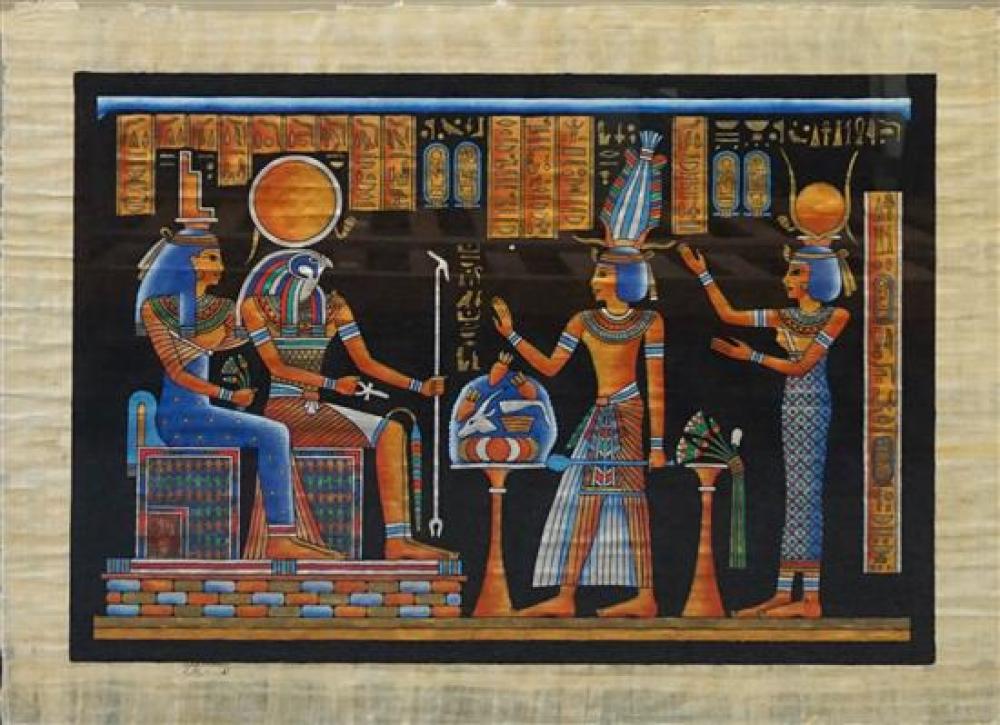 EGYPTIAN COURT SCENE, WATERCOLOR