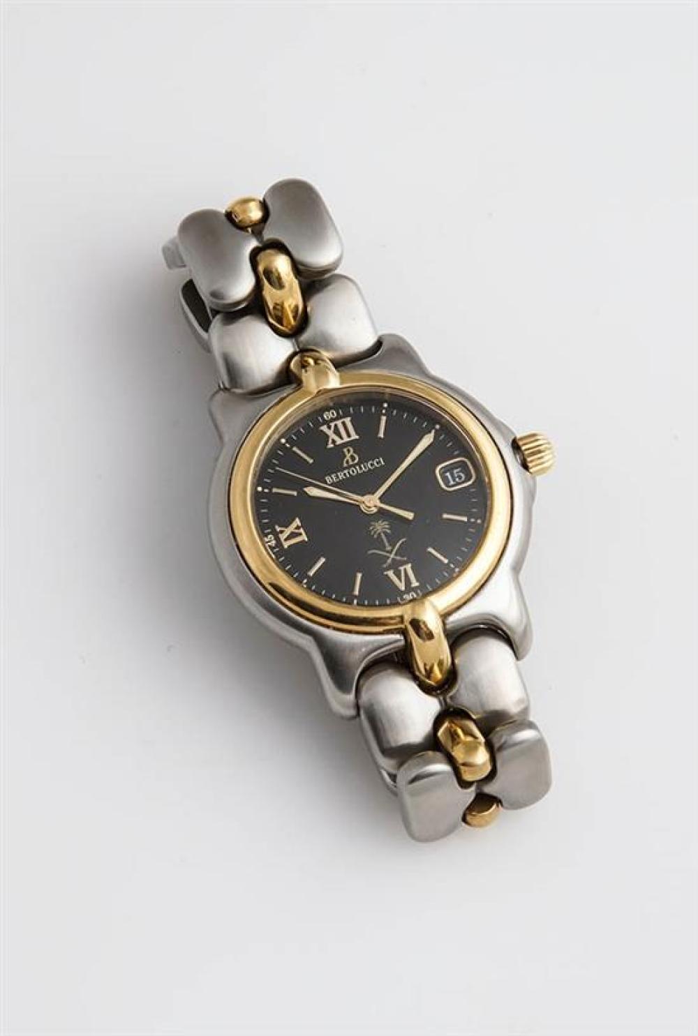 18-KARAT YELLOW-GOLD AND STAINLESS STEEL