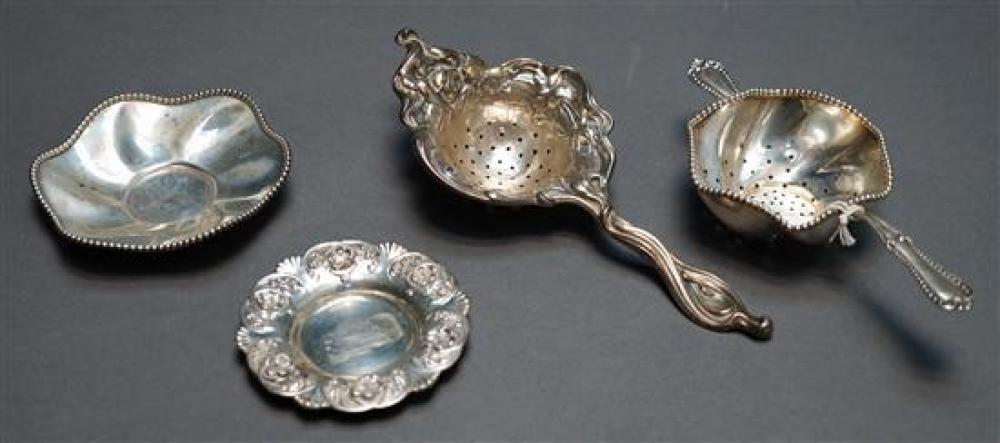 FOUR STERLING SILVER TEA ARTICLES,