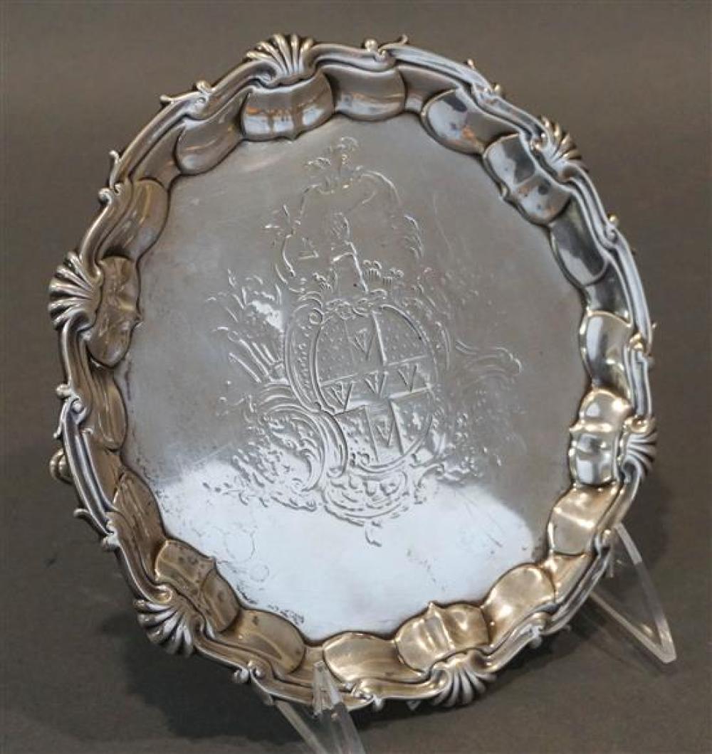 ENGLISH SILVER SALVER, MAKER'S