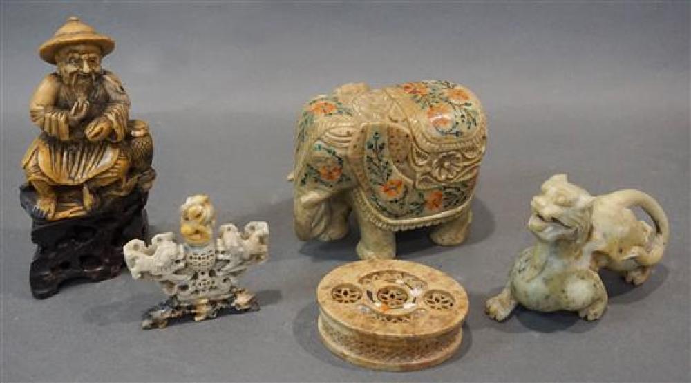 COLLECTION OF FIVE CHINESE STONE