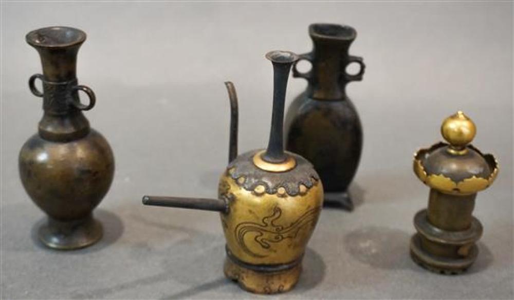 FOUR CHINESE BRONZE DIMINUTIVE