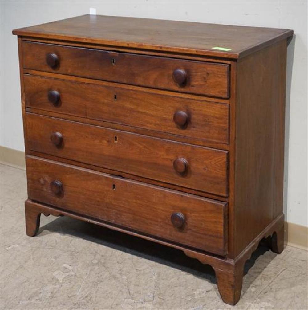 LATE FEDERAL WALNUT CHEST OF DRAWERSLate