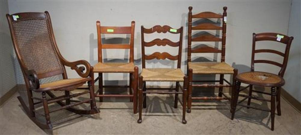 VICTORIAN WALNUT CANED ARM ROCKER