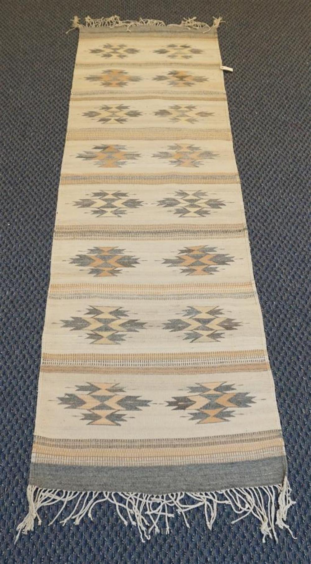 MEXICAN FLAT WOVEN RUG, 9 FT 6