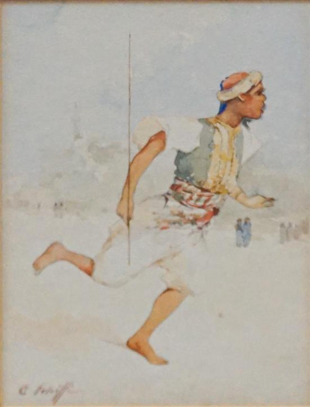 C. PELLIFFI(?), ARAB MAN RUNNING,