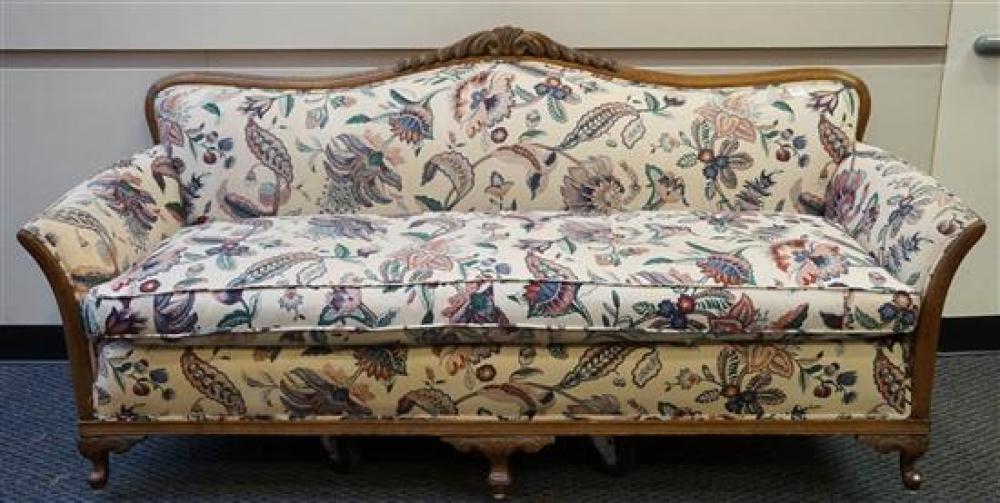 VICTORIAN WALNUT AND UPHOLSTERED SOFAVictorian