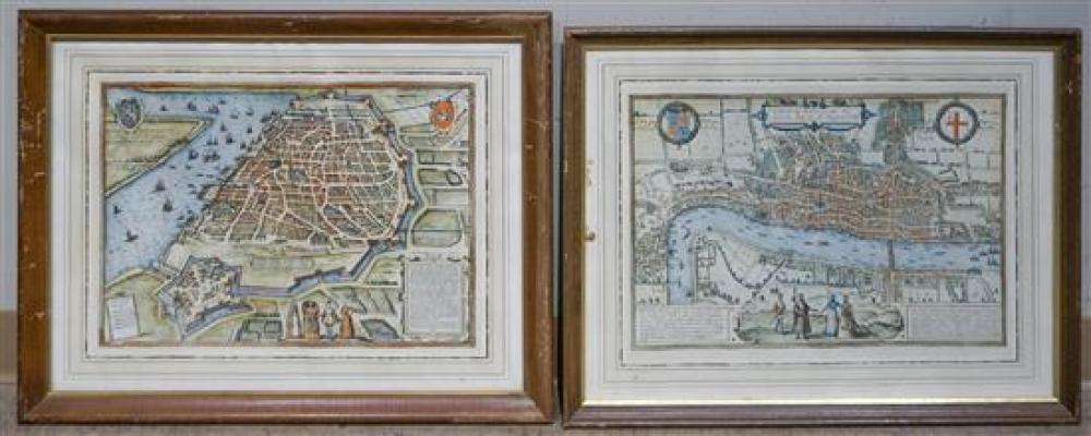 LONDON AND TOLEDO, TWO COLORED MAPSLondon