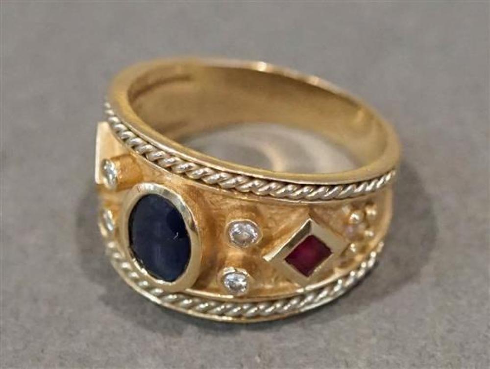 14 KARAT YELLOW GOLD BLUE SAPPHIRE  32136d