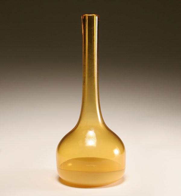 Murano amber art glass vase with