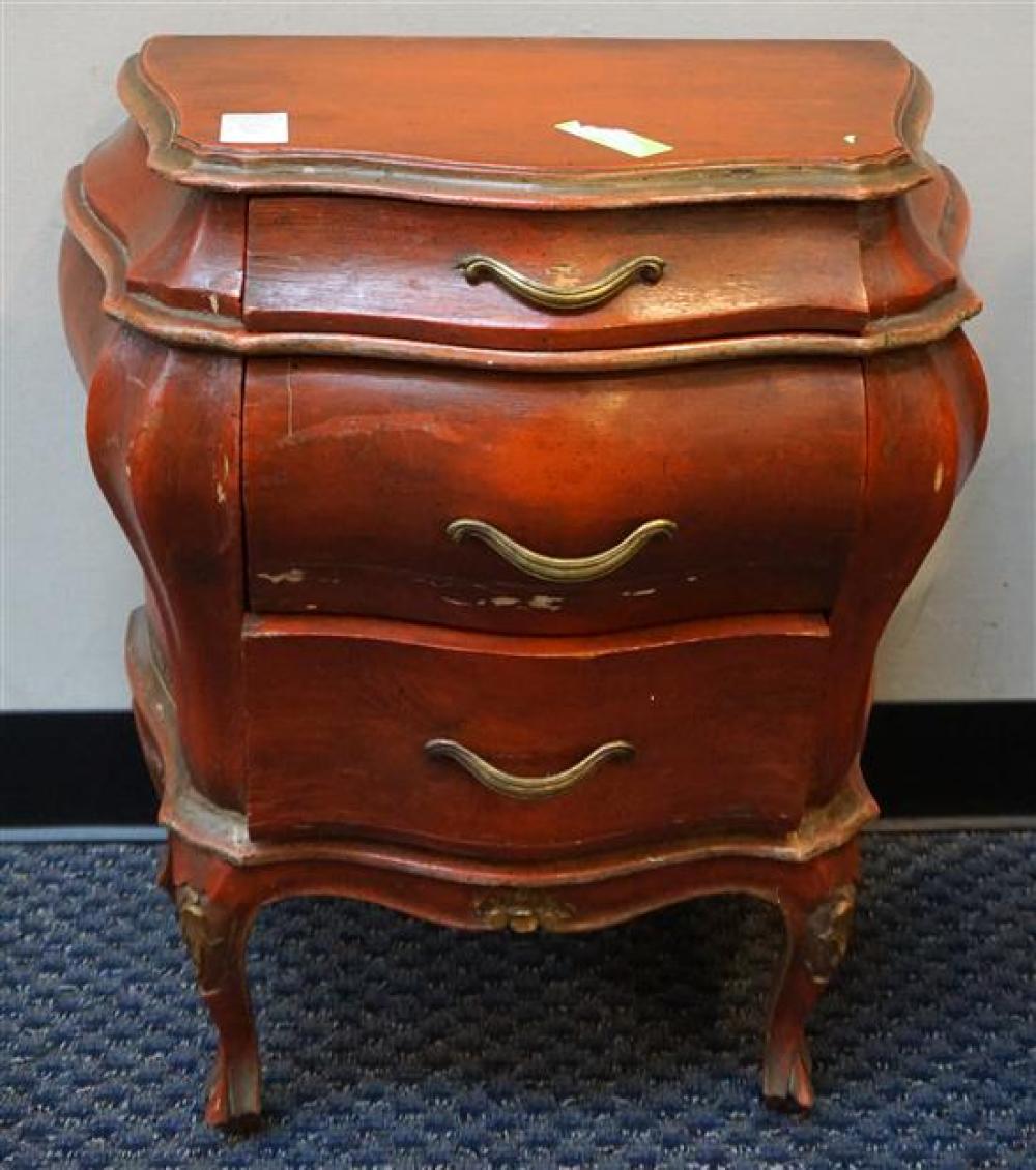 CONTINENTAL STYLE RED PAINTED BOMBE