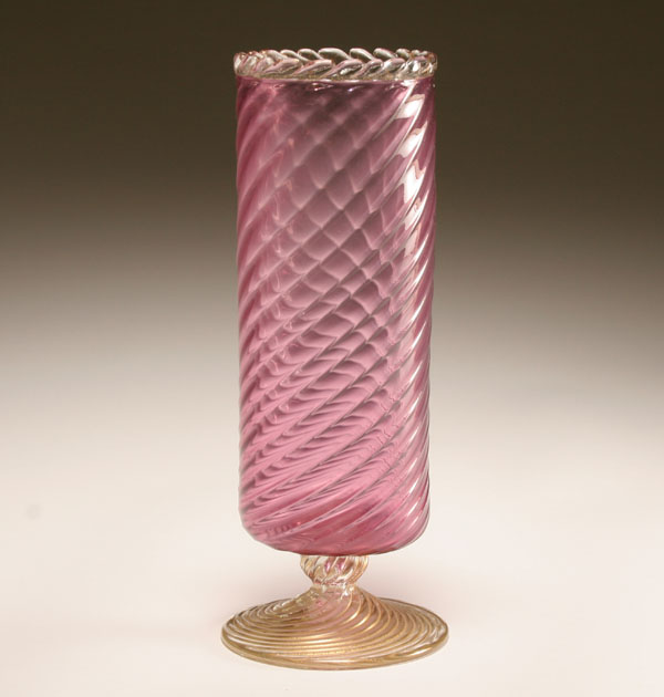 Murano art glass vase of cylindrical