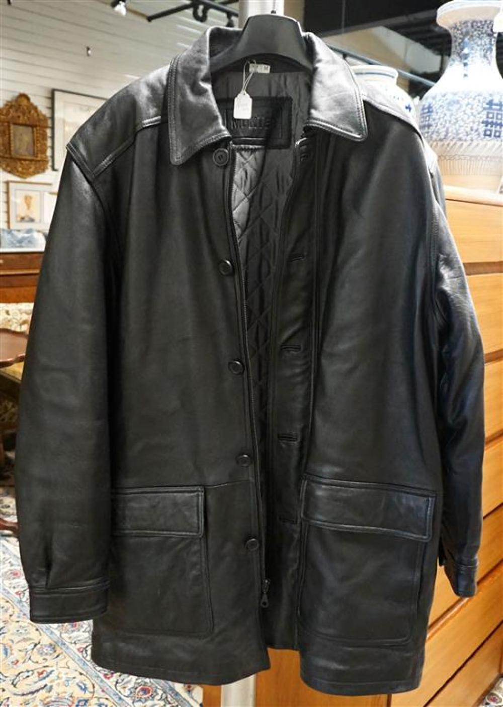 MONTEE BLACK LEATHER COAT SIZE 321495