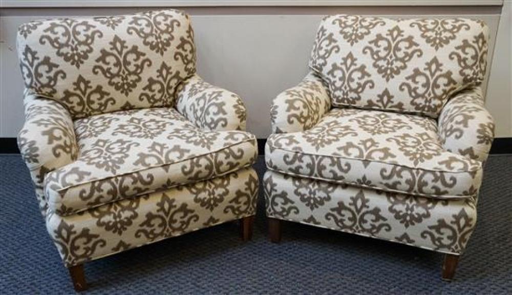 PAIR CONTEMPORARY UPHOLSTERED LOUNGE