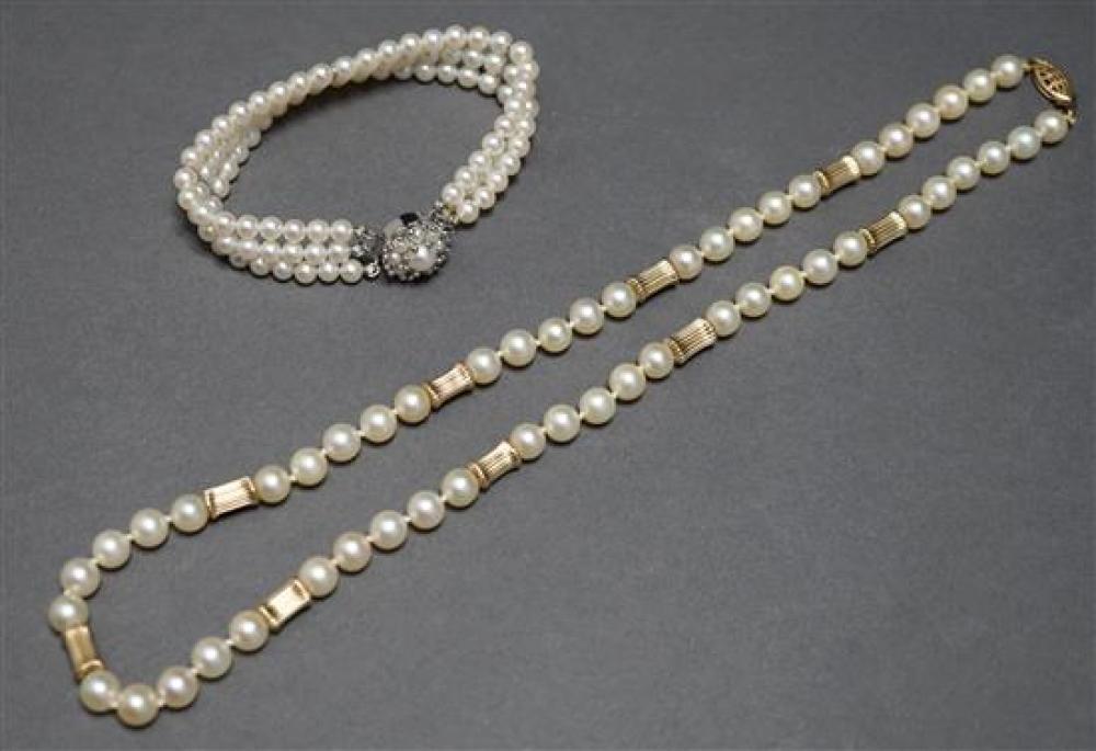 CULTURED PEARL NECKLACE AND 14 321521