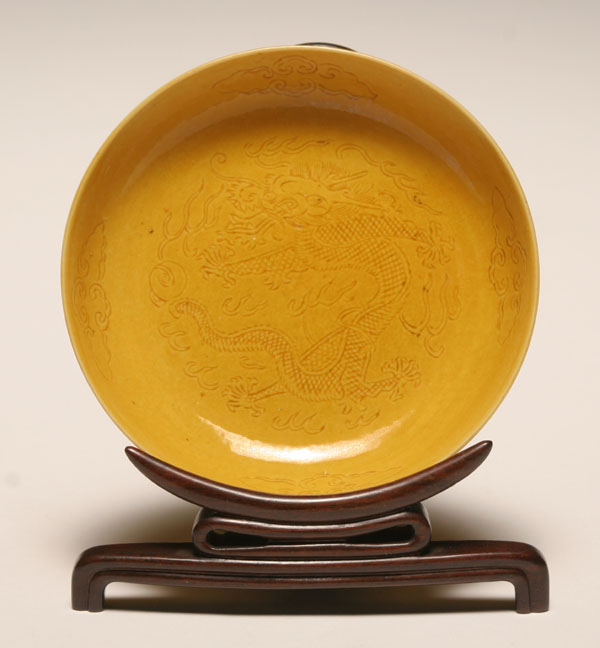 Chinese Qing Dynasty yellow porcelain 5021e