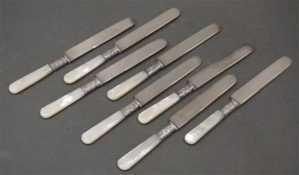 SET OF EIGHT STERLING BANDED AND 32153d