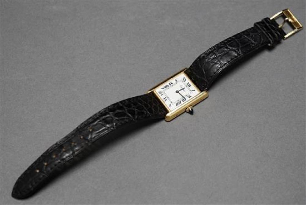 CARTIER GOLD PLATED TANK QUARTZ WRISTWATCHCartier