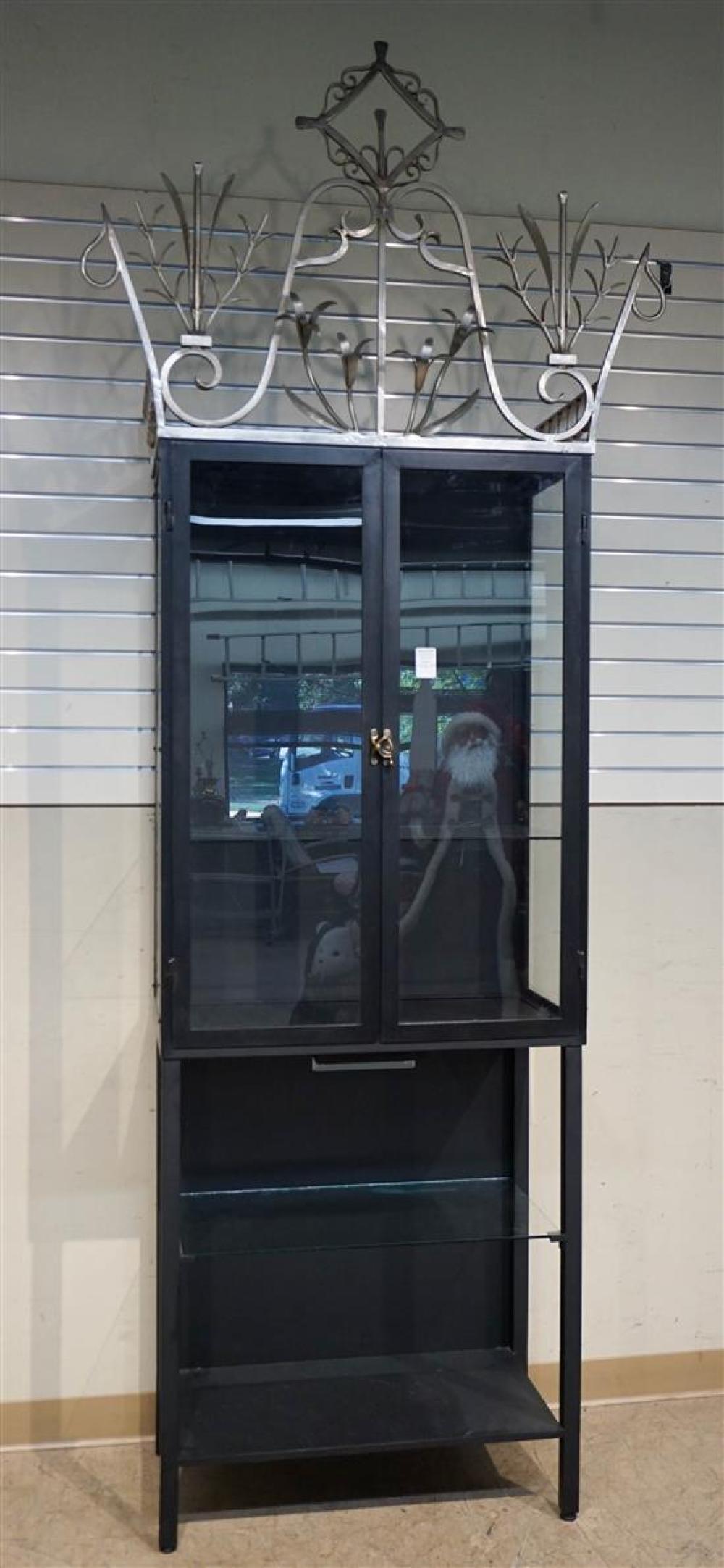 MODERN BLACK PAINTED STEEL DOUBLE-DOOR