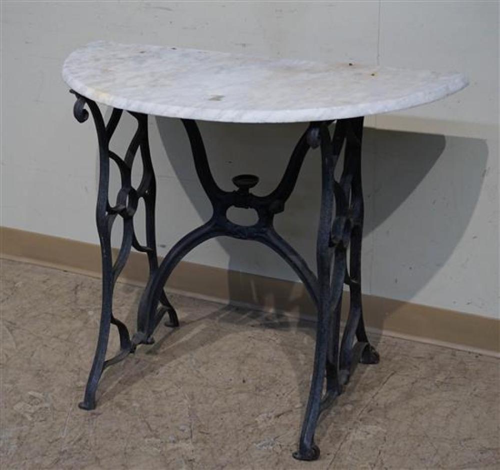 WROUGHT IRON BASE SEWING TABLE