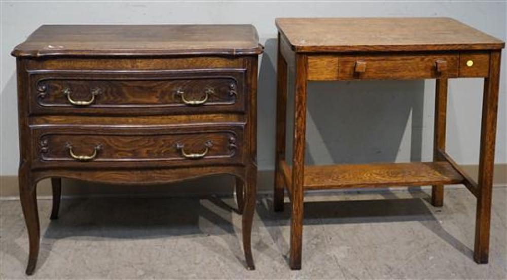 VICTORIAN OAK SIDE TABLE AND ARTS